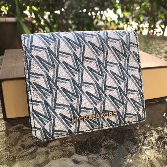 Michael Kors Other - Michael Kors Blue Logo Trifold Wallet